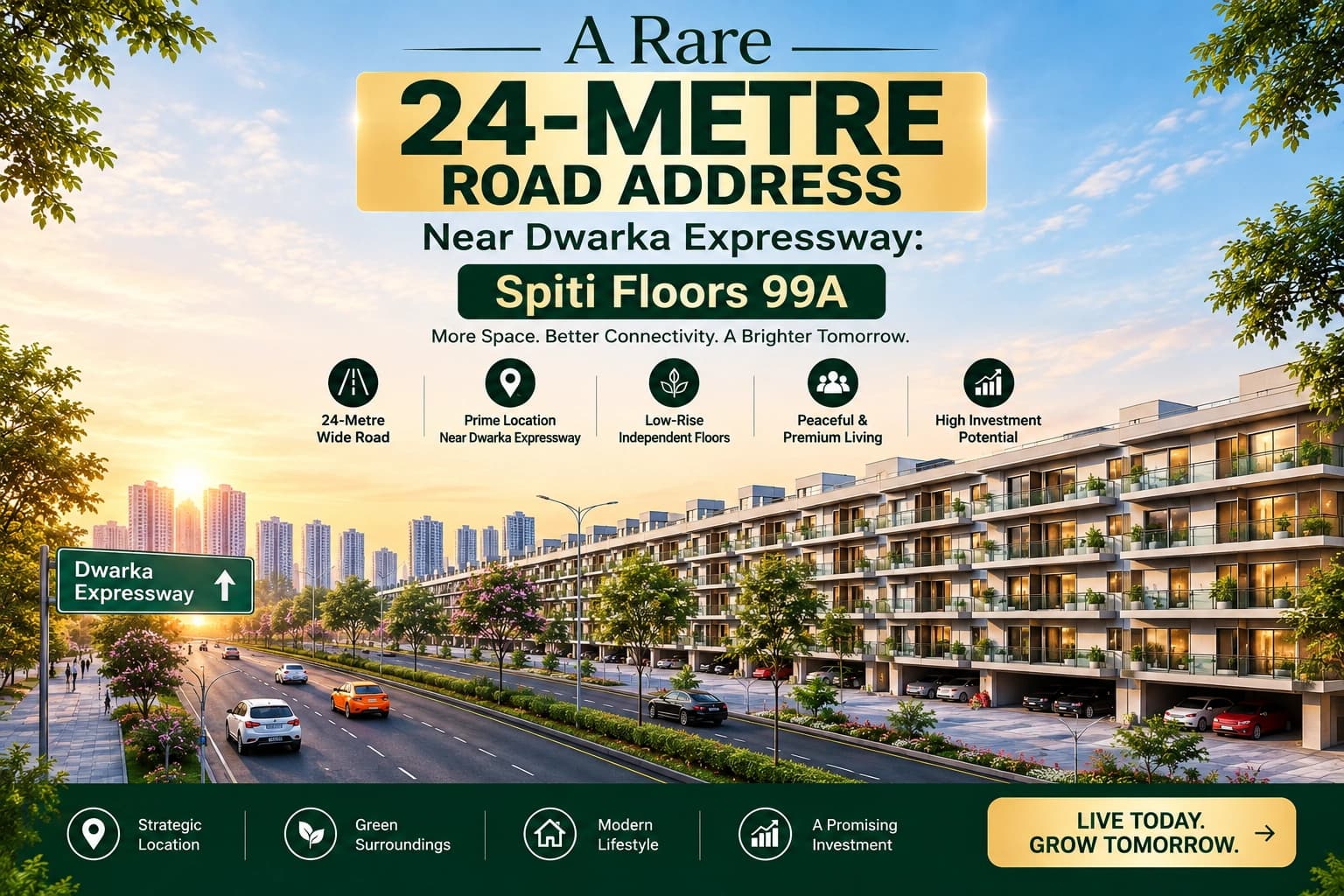 A Rare 24-Metre Road Address Near Dwarka Expressway: Spiti Floors 99A