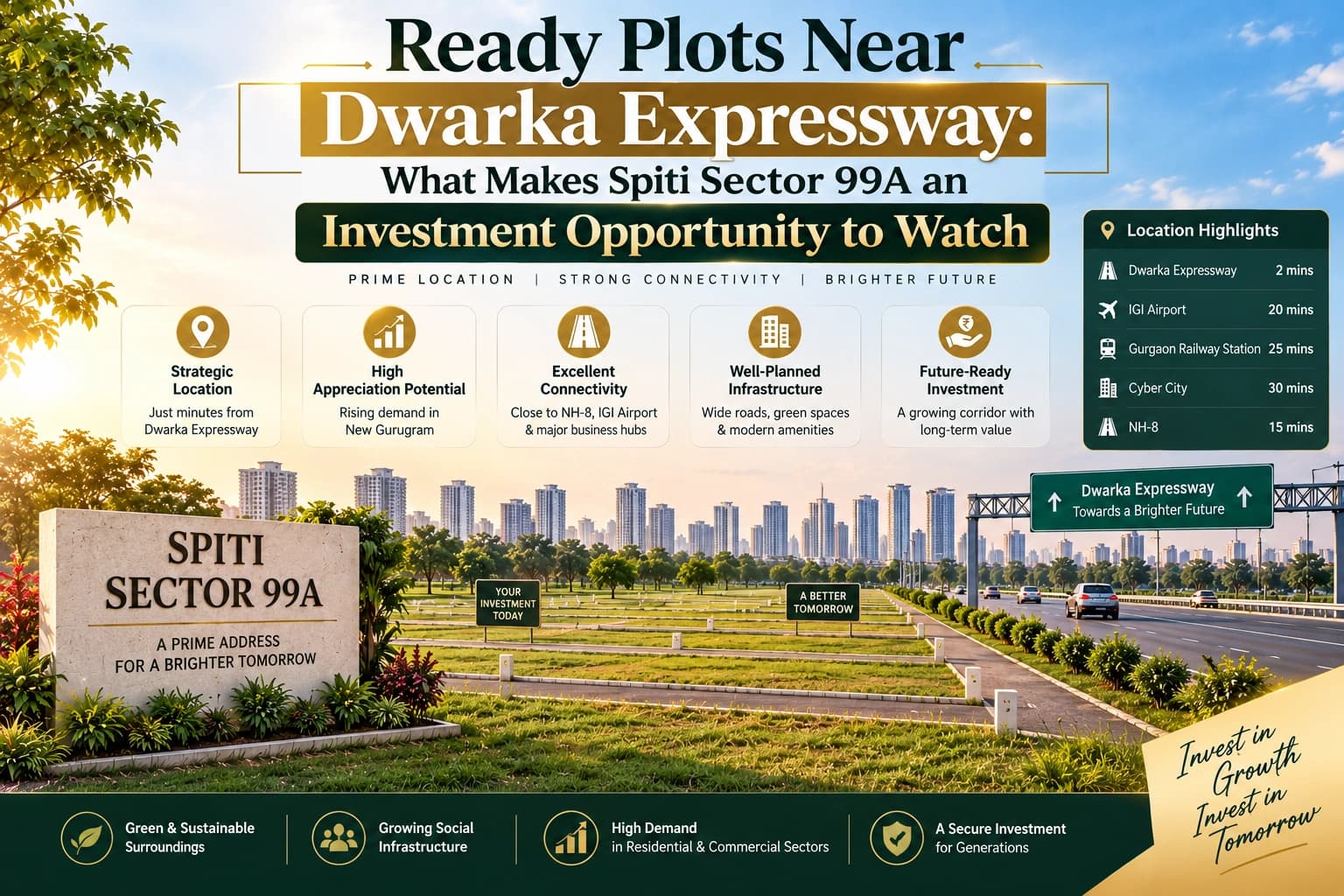 Ready Plots Near Dwarka Expressway: What Makes Spiti Sector 99A an Investment Opportunity to Watch