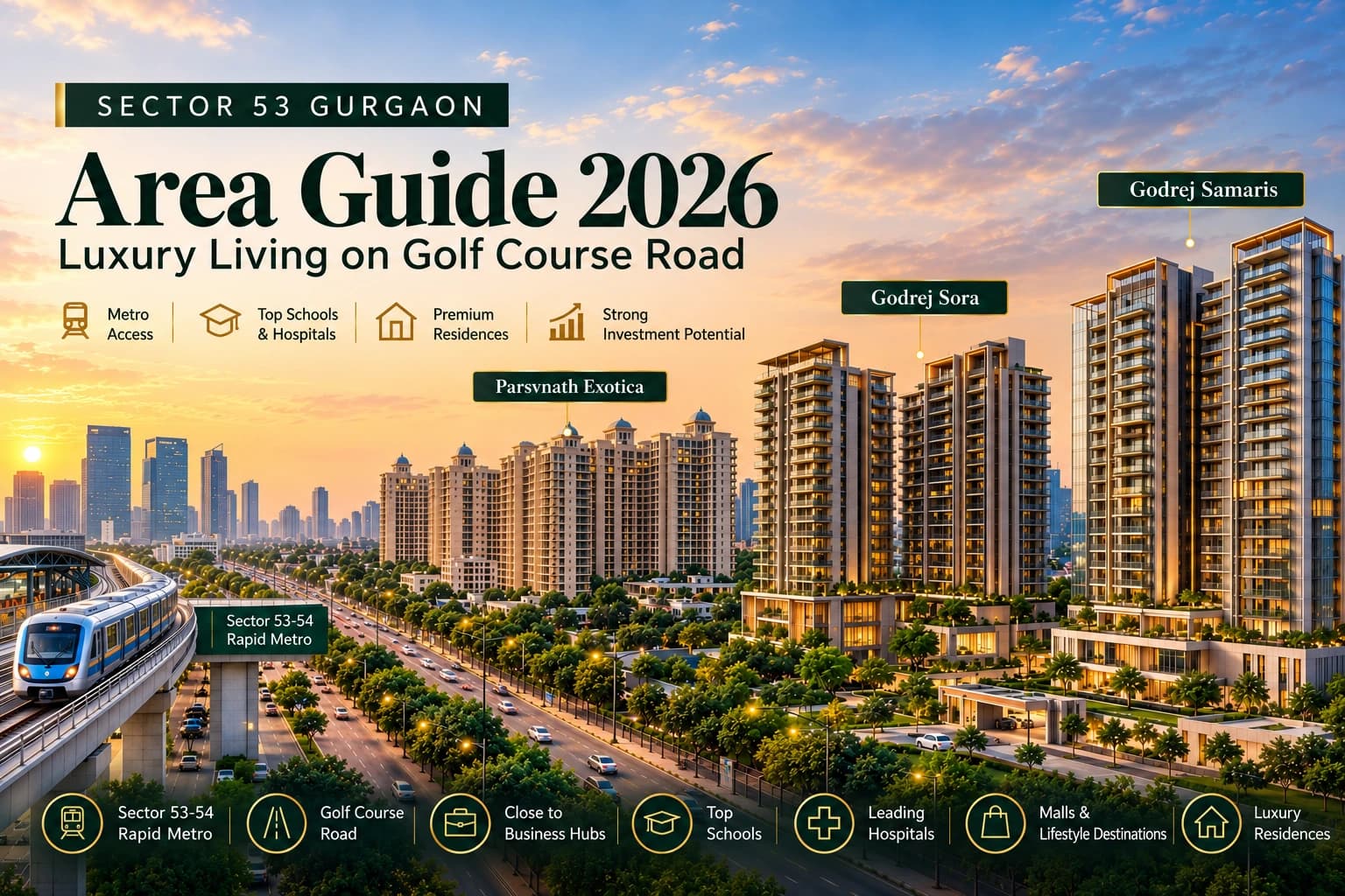 Sector 53 Gurgaon Area Guide: Luxury Living on Golf Course Road
