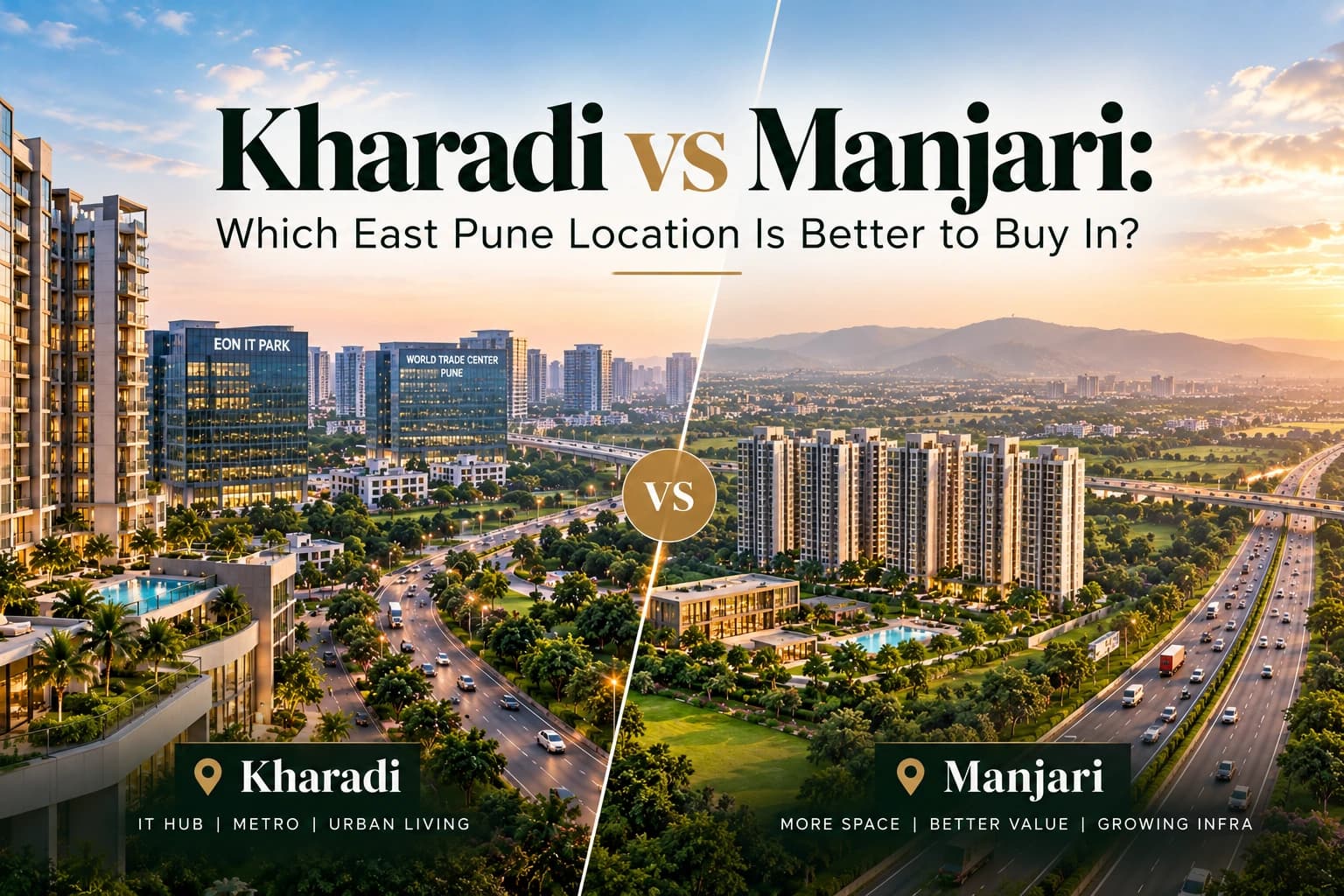 Kharadi or Manjari? An Honest Comparison for East Pune Homebuyers